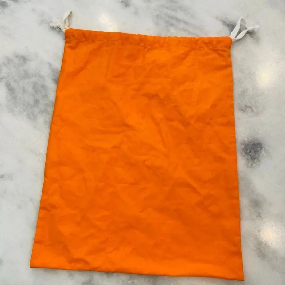 M.A.C. Logo Cosmetic Canvas Drawstring Dust Bag Orange Large